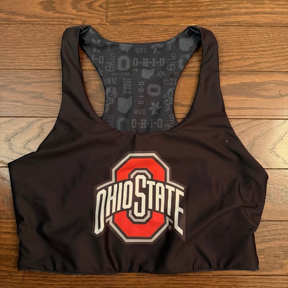 Ohio State Buckeyes Reversible Sports Bra Crop Top Size Large